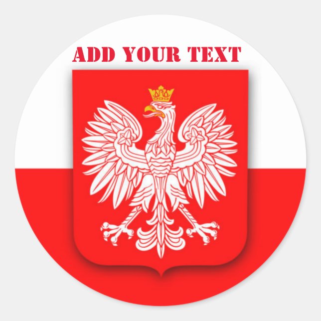 Sticker Rond Pologne Coupe du monde de football 2022 Polska (Devant)