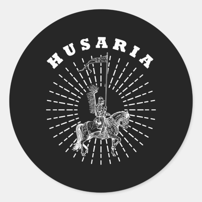 Sticker Rond Pologne Husaria Polonaise Wingsars Balles militair (Devant)