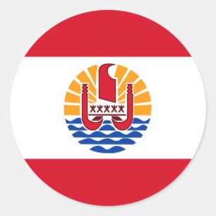 Sticker Rond Polynésie française, drapeau