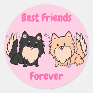 Sticker Rond Pom BFF mignon