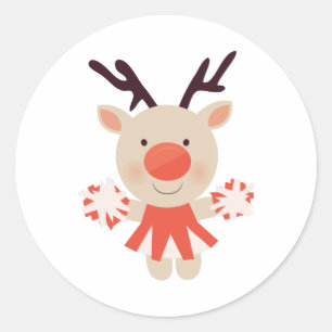 Sticker Rond Pom-pom girl