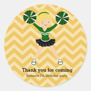 Sticker Rond Pom-pom girl, choisissez votre propre couleur arri