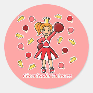Sticker Rond Pom-pom girl princesse