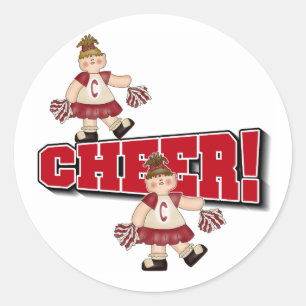 Sticker Rond Pom-pom girl rouge