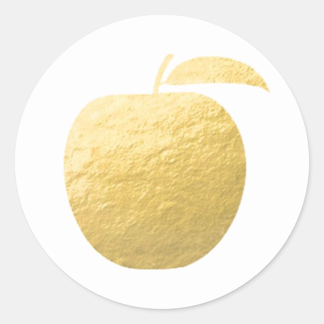 Sticker Rond Pomme à huile d'or (Devant)