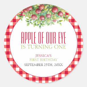 Sticker Rond Pomme d'automne de nos yeux premier anniversaire