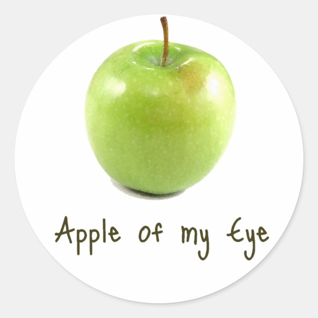 Sticker Rond Pomme de mon oeil (Devant)