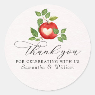 Sticker Rond Pomme de nos yeux Automne Harvest Baby shower rust