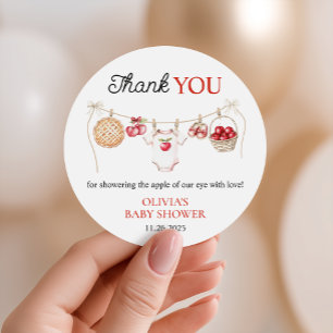 Sticker Rond Pomme de notre Baby shower de récolte d'orchidées