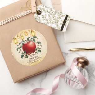Sticker Rond Pomme magique vintage de nos yeux Baby shower