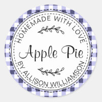 Pomme maison rustique Pie Marine Bleu Check