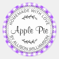 Pomme maison rustique Pie violet brillant Check