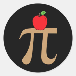 Sticker Rond Pomme Pie Pi Math Pun