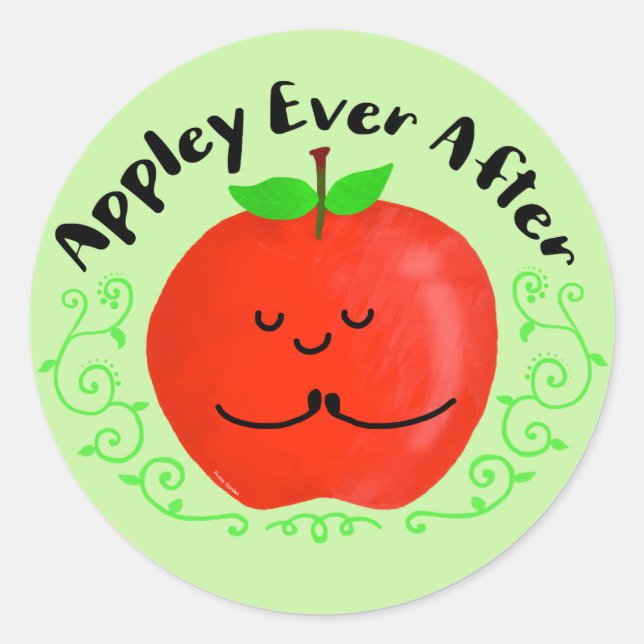 Sticker Rond Pomme Positive - Appley Jamais Après (Devant)