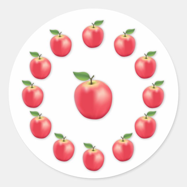 Sticker Rond Pomme rose (Devant)
