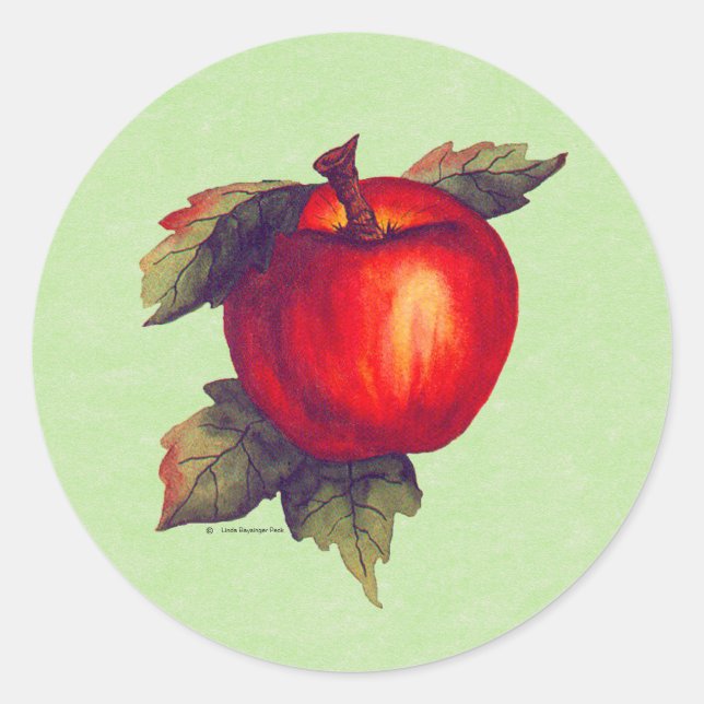 Sticker Rond Pomme rouge (Devant)