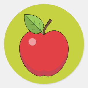 Sticker Rond Pomme rouge