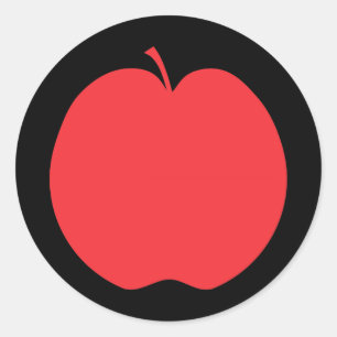 Sticker Rond Pomme rouge.