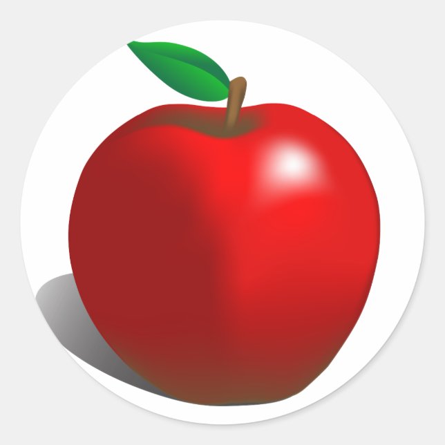 Sticker Rond Pomme rouge (Devant)
