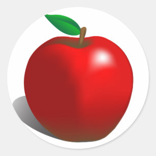 Sticker Rond Pomme rouge