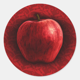 Sticker Rond Pomme rouge brillante