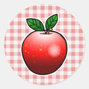 Sticker Rond Pomme Rouge Sucrée