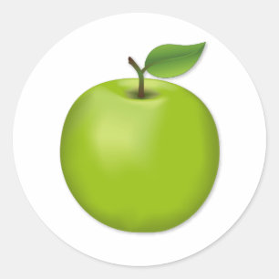 Sticker Rond Pomme verte