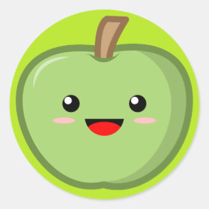 Sticker Rond Pomme verte