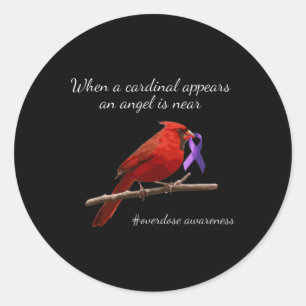 Sticker Rond Pommes cardinales Ruban Ange de sensibilisation à