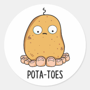 Sticker Rond Pommes de terre amusantes Pomme de terre avec joue