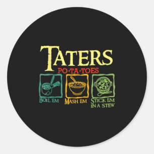 Sticker Rond Pommes de terre -ta-toes Tato Les Faire Bouillir L