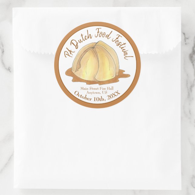 Sticker Rond Pommes Dumplings Amish Pennsylvania PA Dutch Food (Sac)
