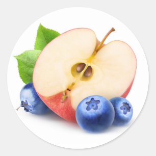 Sticker Rond Pommes et bleuets