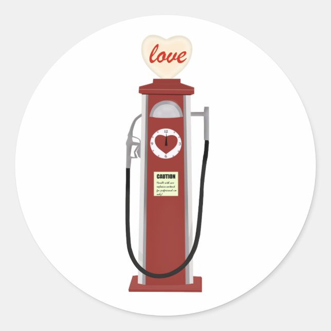 Sticker Rond Pompe à gaz d'amour (Devant)