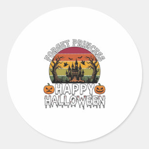 Sticker Rond Pompe Forget Princess Happy Halloween Maison Hanté