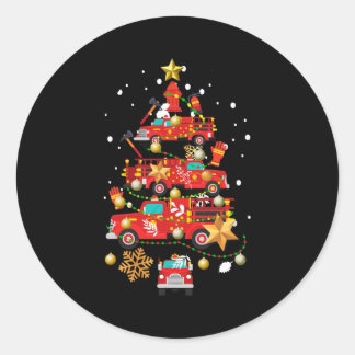 Sticker Rond Pompier Camion de pompiers Arbre de Noël