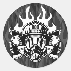 Sticker Rond Pompier Secouru sur mesure Station du service d'in