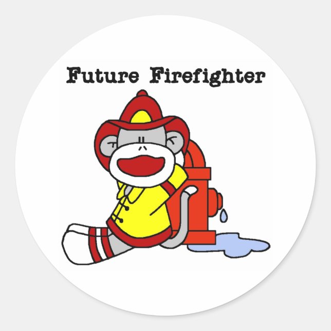 Sticker Rond Pompier Sock Monkey Future (Devant)