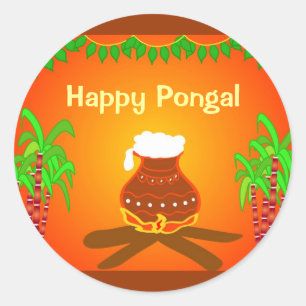 Sticker Rond Pongal - Festival des Indiens du Sud