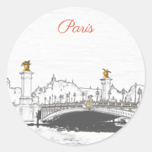 Sticker Rond Pont Alexandre III sur la Seine - Paris France
