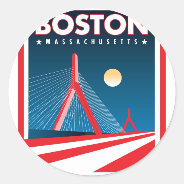 Sticker Rond Pont Boston Zakim (Devant)