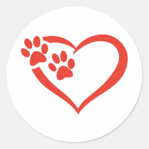 Sticker Rond Pont coeur en rouge - Choisir la couleur arrière -
