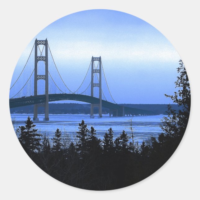 Sticker Rond Pont de Mackinac (Devant)