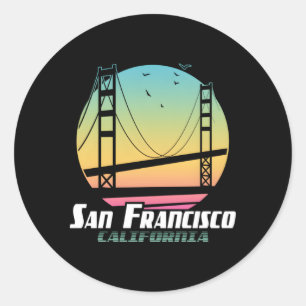 Sticker Rond Pont de San Francisco Gold Gate