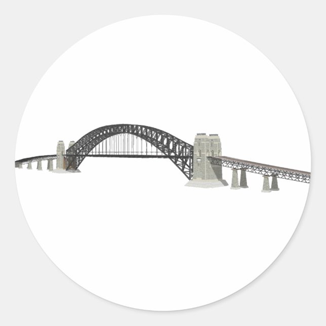 Sticker Rond Pont du port de Sydney : modèle 3D : (Devant)