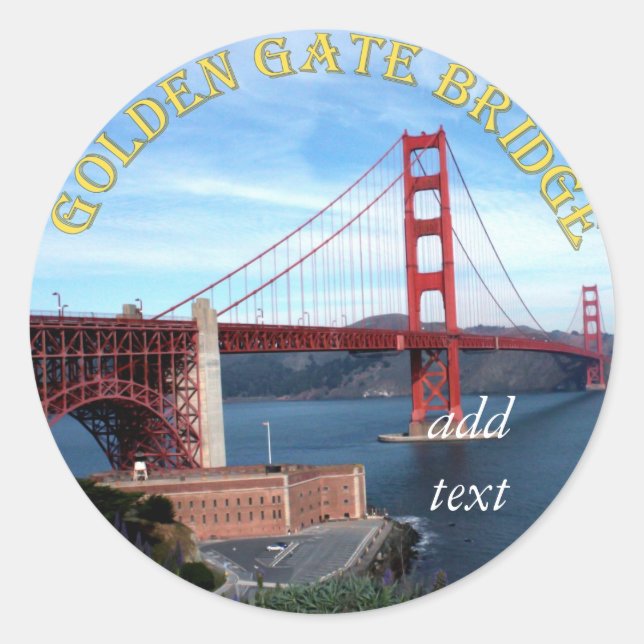 Sticker Rond Pont Golden Gate (Devant)