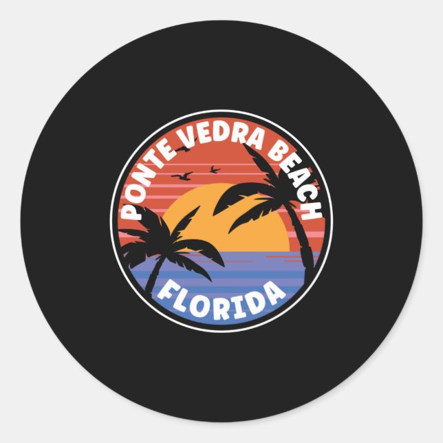 Sticker Rond Ponte Vedra Beach - Florida Sunrise (Devant)