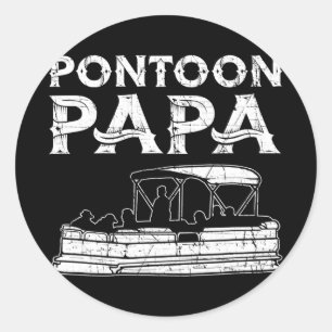 Sticker Rond Pontoon Papa Pontoon Bateau