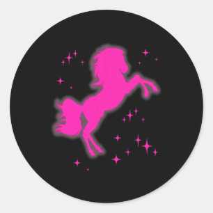 Sticker Rond Pony Et Talons Aimer Filles Roses Clubs Disco Nais