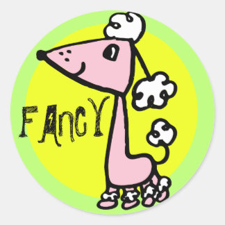 STICKER ROND POODLE